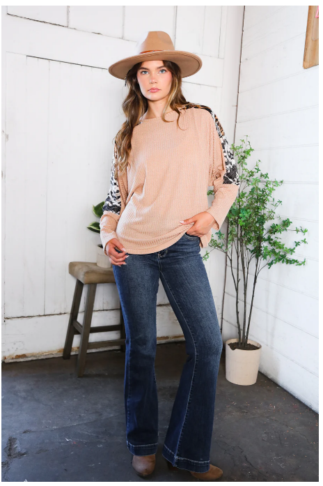 Thermal Animal Print Top