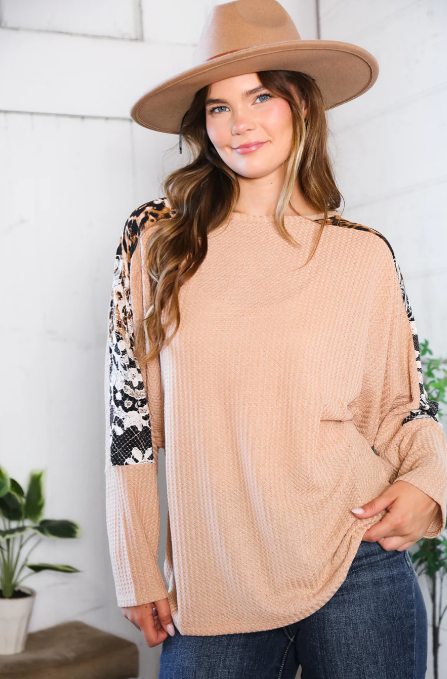 Thermal Animal Print Top